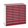 CUBIO CABINET 10 DRAWERS HDWxDxH: 1300x750x1200mm RED thumbnail-0