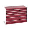 CUBIO CABINET 6 DRAWERS HD WxDxH:1300x750x900mm RED thumbnail-0