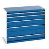 CUBIO CABINET 5 DRAWERS HD WxDxH:1300x750x1000mm BLUE thumbnail-0