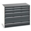 CUBIO CABINET 5 DRAWERS HD WxDxH:1300x750x1000mm DARK GREY thumbnail-0