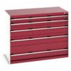 CUBIO CABINET 5 DRAWERS HD WxDxH:1300x750x1000mm RED thumbnail-0