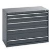 CUBIO CABINET 5 DRAWERS HD WxDxH:1300x750x1000mm ALL DARK GREY thumbnail-0