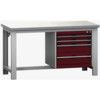 CUBIO FW BENCH LINO & 4 CABINET WxDxH: 1500x750x840mm RED thumbnail-0