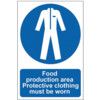 FOOD PROD. AREA PROTECTIVE CLOTHING MUST BE WORN-PVC(200X300MM) thumbnail-0