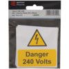 DANGER 240 VOLTS - PK-5 PVC(75 X75MM) thumbnail-0