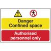 DANGER CONFINED SPACE / AUTHORISED PERSONNEL ONLY-PVC(600X400MM) thumbnail-0