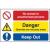 QUARRY SIGN: NO ACCESS TO UNAUTHORISED PERSONS - DIB (600X400MM) thumbnail-0