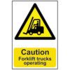 CAUTION FORKLIFT TRUCKS OPERATING- PVC (200 X 300MM) thumbnail-0