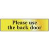 PLEASE USE THE BACK DOOR -POL(200 X 50MM) thumbnail-0