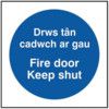 FIRE DOOR KEEP SHUT - WELSH/ENGLISH - RPVC (300 X 300MM) thumbnail-0