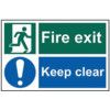 FIRE EXIT KEEP CLEAR - PVC (300X200MM) thumbnail-0