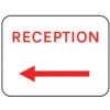 600 X 450MM DIBOND 'RECEPTION ARROW LEFT' ROAD SIGN (WITH CHANNEL) thumbnail-0