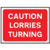 600 X 450MM Ã‚Â TEMPORARY SIGN -CAUTION LORRIES TURNING thumbnail-0