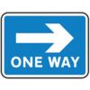 600 X 450MM DIBOND 'ONE WAY RIGHT ARROW' ROAD SIGN (WITH CHANNEL) thumbnail-0