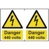 DANGER 440 VOLTS -  PVC (300X200MM) thumbnail-0