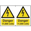 DANGER 11000 VOLTS - PVC (300X200MM) thumbnail-0