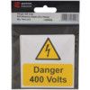 DANGER 400 VOLTS - PACK 5 PVC (75X 75MM) thumbnail-0