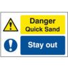 QUARRY SIGN: DANGER QUICK SAND /STAY OUT - FMX (600 X 400MM) thumbnail-0