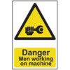 DANGER MEN WORKING ON MACHINE -PVC (200 X 300MM) thumbnail-0