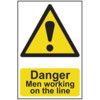 DANGER MEN WORKING ON THE LINE -PVC (200 X 300MM) thumbnail-0