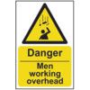 DANGER MEN WORKING OVERHEAD -RPVC(200 X 300MM) thumbnail-0