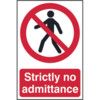 STRICTLY NO ADMITTANCE - PVC (200X 300MM) thumbnail-0