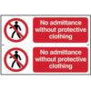 NO ADMITTANCE WITHOUT PROTECTIVECLOTHING - PVC (300 X 200MM) thumbnail-0