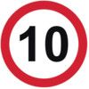 450MM DIA. DIBOND 10MPH ROAD SIGN(WITH CHANNEL) thumbnail-0