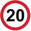 600MM DIA. DIBOND 20MPH ROAD SIGN(WITH CHANNEL) thumbnail-0