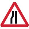 600MM TRI. DIBOND 'ROAD NARROWS LEFT' ROAD SIGN (WITHOUT  CHANNEL) thumbnail-0