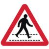 600MM TRI. DIBOND 'PEDESTRIAN WALKWAY' ROAD SIGN (WITHOUT CHANNEL) thumbnail-0