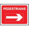 600 X 450MM TEMPORARY SIGN - PEDESTRIANS WITH REVERSIBLE ARROW  thumbnail-0