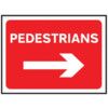 600 X 450MM Ã‚Â TEMPORARY SIGN & FRAME - PEDESTRIANS (ARROW RIGHT) thumbnail-0