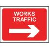 600 X 450MM TEMPORARY SIGN & FRAME - WORKS TRAFFIC (ARROW RIGHT) thumbnail-0