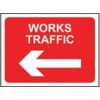 1050 X 750MM Ã‚Â TEMPORARY SIGN -WORKS TRAFFIC (ARROW LEFT) thumbnail-0