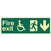 DISABLED FIRE EXIT MAN RUNNINGARR OW DOWN - PHO (450 X 150MM) thumbnail-0