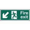 FIRE EXIT (MAN ARROW DOWN/LEFT)-RPVC (400 X 150MM) thumbnail-0