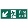 FIRE EXIT (MAN ARROW DOWN/LEFT)-SAV (400 X 150MM) thumbnail-0