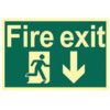 FIRE EXIT RUNNING MAN ARROW DOWN-PHO (300 X 200MM) thumbnail-0