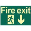 FIRE EXIT RUNNING MAN ARROW DOWN-PHS (300 X 200MM) thumbnail-0