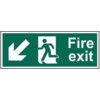 FIRE EXIT RUNNING MAN ARROWDOWN/LEFT PVC (400 X 150MM) thumbnail-0