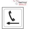 TELEPHONE GRAPHIC ARROW LEFT -TAKTYLE (150 X 150MM) thumbnail-0