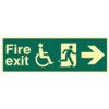 DISABLED FIRE EXIT MAN RUNNINGARR OW RIGHT - PHS (450 X 150MM) thumbnail-0