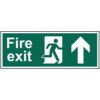 FIRE EXIT RUNNING MAN ARROW UP -FMX D/SIDED (450 X 150MM) thumbnail-0