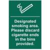 DESIGNATED SMOKINGAREA.PLEASEDISCARD CIGARETTE ENDS-PVC(200X300MM) thumbnail-0