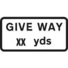 764 X 391MM DIBOND 'GIVE WAY __YDS' ROAD SIGN (WITH CHANNEL) thumbnail-0