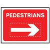 PEDESTRIANS W REVER. ARROW-CLASSIC ROLLUP TRAF.SIGN(600X450MM) thumbnail-0