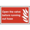 OPEN THE VALVE BEFORE RUNNING OUTHOSE - SAV (250 X 150MM) thumbnail-0