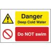 QUARRY SIGN: DANGER DEEP COLDWATER/DO NOT SWIM-DIB(600X400MM) thumbnail-0