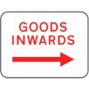 600X450MM DIB 'GOODS INWARDS ARROW RIGHT' ROAD SIGN (W/O CHANNEL) thumbnail-0